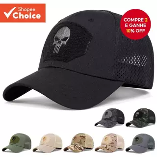 Boné De Beisebol Masculino Camuflado Com Caveira , Chapéu Tático Para Pesca E Caminhada Ao Ar Livre O Verão em Oferta na Shopee