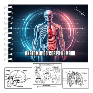 Livro De Colorir Anatomia Do Corpo Humano Capa Dura 52 Páginas 180g A5 Desenhos Detalhados Laminação Fosca Ou Brilhosa em Oferta na Shopee