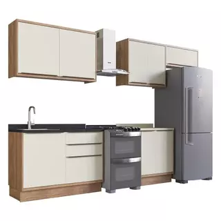 Cozinha Modulada Completa Herval Ten, 100% MDF 6 Peças com Tampo, 280 cm em Oferta na Shopee
