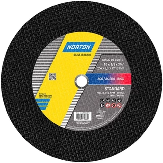 Disco de corte para metal e inox 10" x 3/4" x 3 mm - Standard Norton em Oferta na Shopee