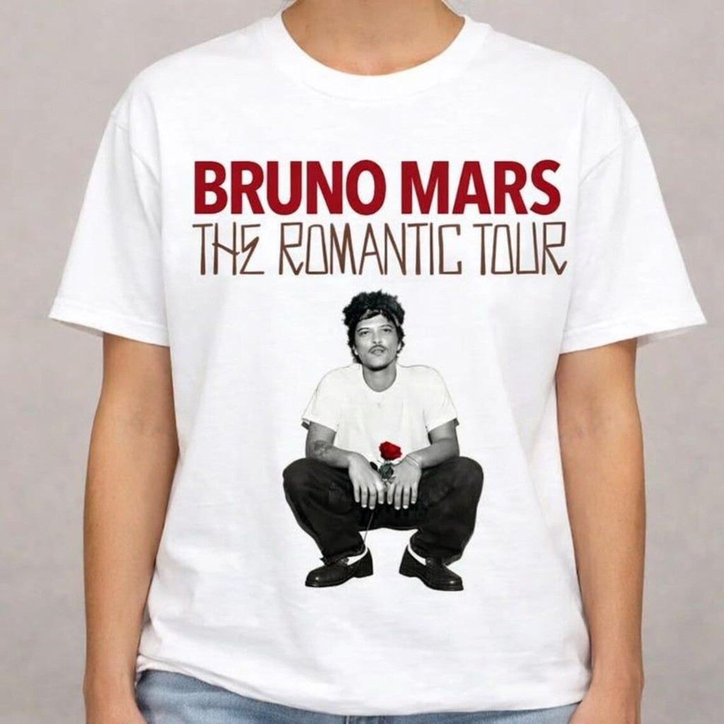 2026 Camiseta Feminina Masculina Estampa Bruno Mars The Romantic