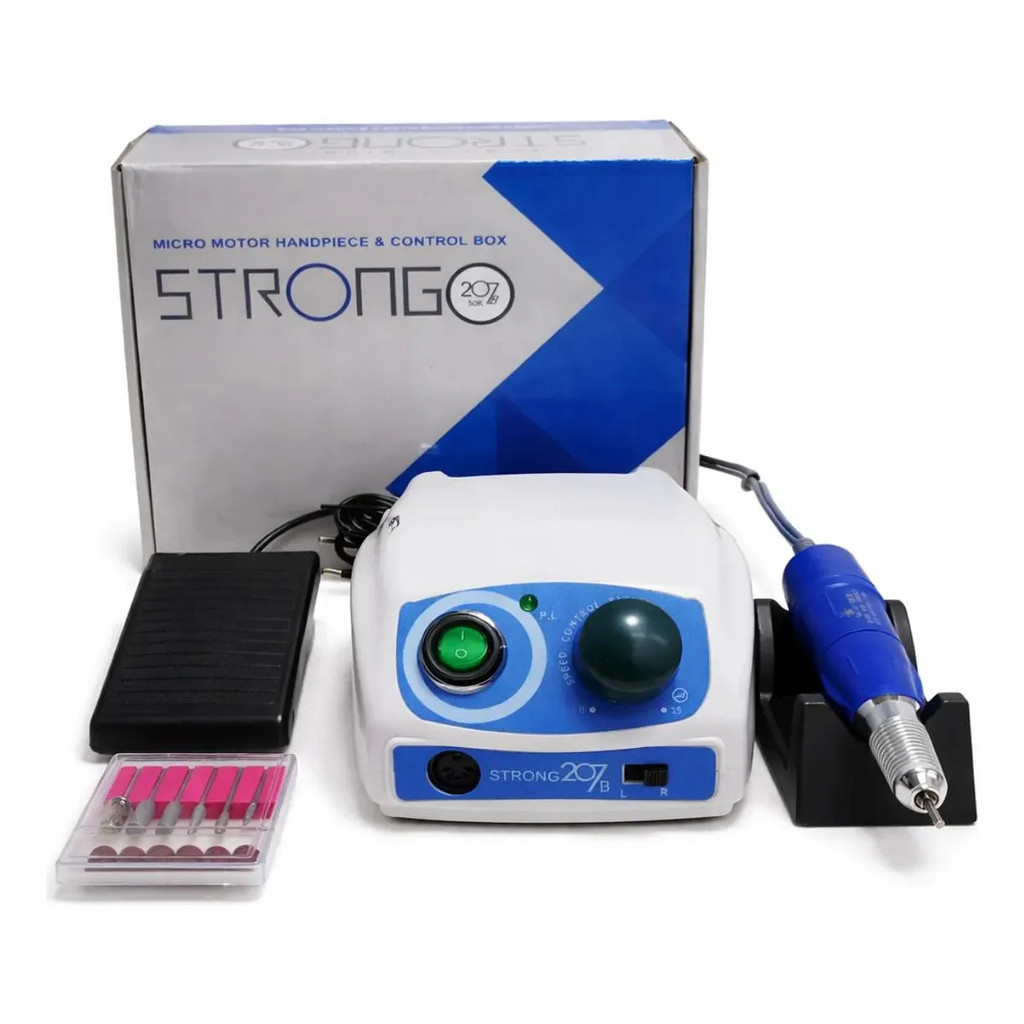 Motor Strong 207B Lixadeira Unhas Gel Manicure Podologia 65W