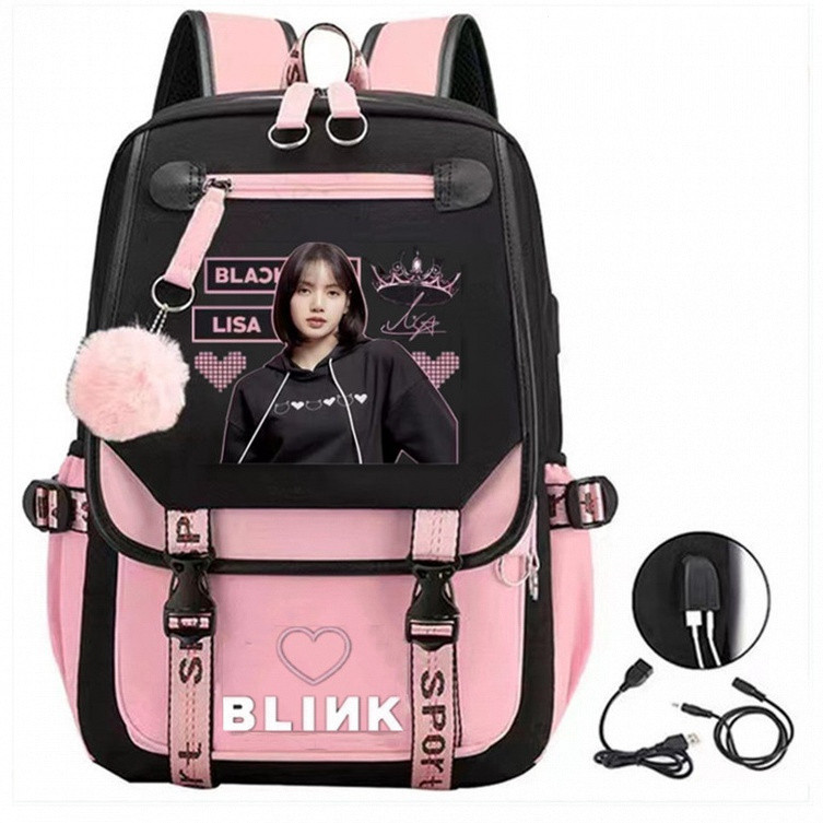 BLACKPINK GT2 moda homens mulheres mochila lazer tamanho grande