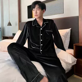 Pijamas Masculinos Outono E Inverno Veludo Dourado Plus Size Cardigan Quente Confortável Conjunto De Roupas Casuais Podem Ser Usados Fora Mais Fertilizante Proteção em Oferta na Shopee