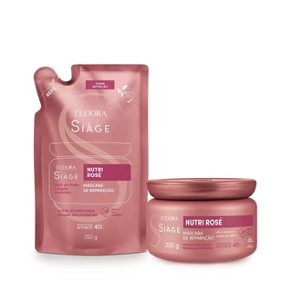 Combo Siàge Nutri Rosé Máscara: Máscara Capilar 250g + Refil Máscara Capilar 250g em Oferta na Shopee