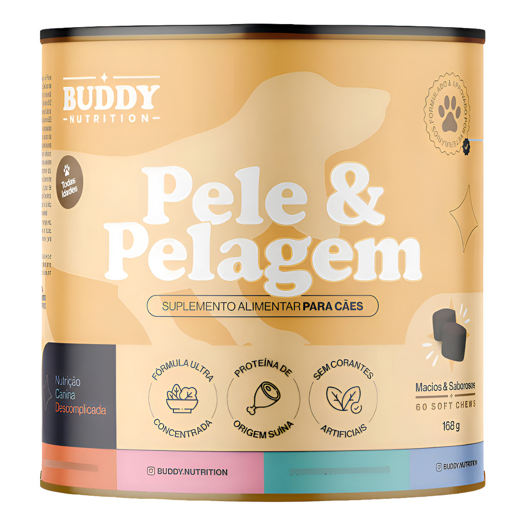 Suplemento Buddy Nutrition Pele E Pelagem Cães Cão Cachorros Queda de ...