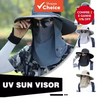 Chapéu De Guarda-Sol Externo Com Proteção Uv De Verão Masculino , Aba Grande , Para Pesca em Oferta na Shopee