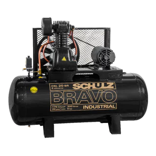 Compressor de ar 20 pés 200L 5 hp 175 lbs trifásico CSL20BR/200 - Bravo - Schulz (220/380 (Trif&aacute;sico)) em Oferta na Shopee