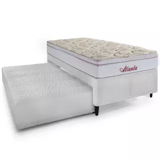 Bicama Solteiro Herval Atlanta com Cama Auxiliar de Molas, Molas Bonnel, 52x88x188 cm em Oferta na Shopee