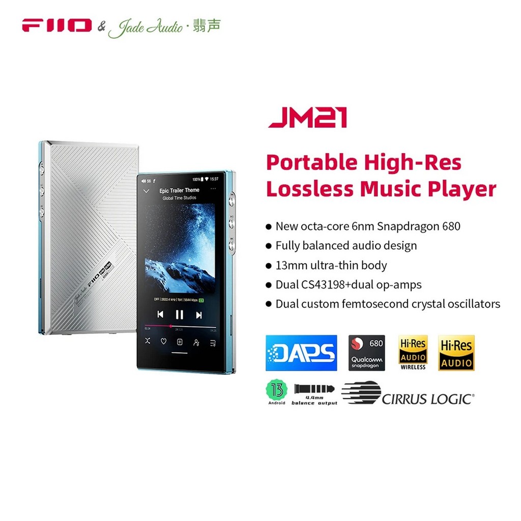 Media Player de Áudio DAP Fiio JM21 Preto - DAC / Amplificador de