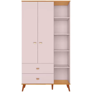 Guarda-Roupa Infantil Bartira Ternura com 5 Nichos, 2 Portas, 2 Gavetas e 106,8 cm de Largura em Oferta na Shopee