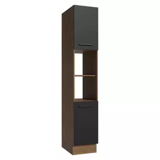 Paneleiro 40 cm 2 Portas e 2 Nichos Rustic/Preto Agata Madesa em Oferta na Shopee