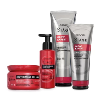Combo Siàge Glow Expert + Cauterização dos Lisos (4 itens) em Oferta na Shopee