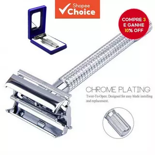 Barbeador De Segurança Dupla Face De Aço Inoxidável , Clássico Masculino , Design , Durável E De Longa Duração , Vem Com em Oferta na Shopee