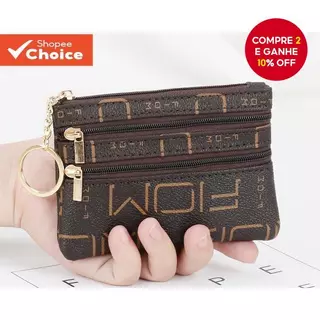 Carteira feminina mini moda curta com zíper, simples e prática, bolsa para moedas e pequenos trocados. em Oferta na Shopee