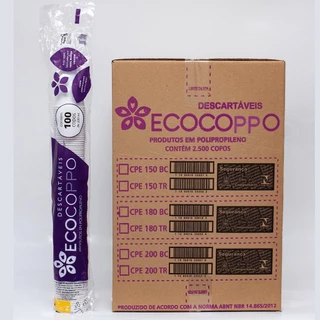 Copo Descartável Branco PP 25x100x200ml Ecocoppo em Oferta na Shopee