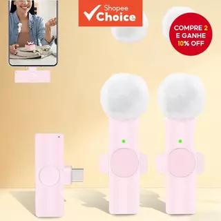 Microfone de Lapela Sem Fio para iPhone USB-C Plug-and-Play para Vlogs e Gravações de Podcast em Oferta na Shopee