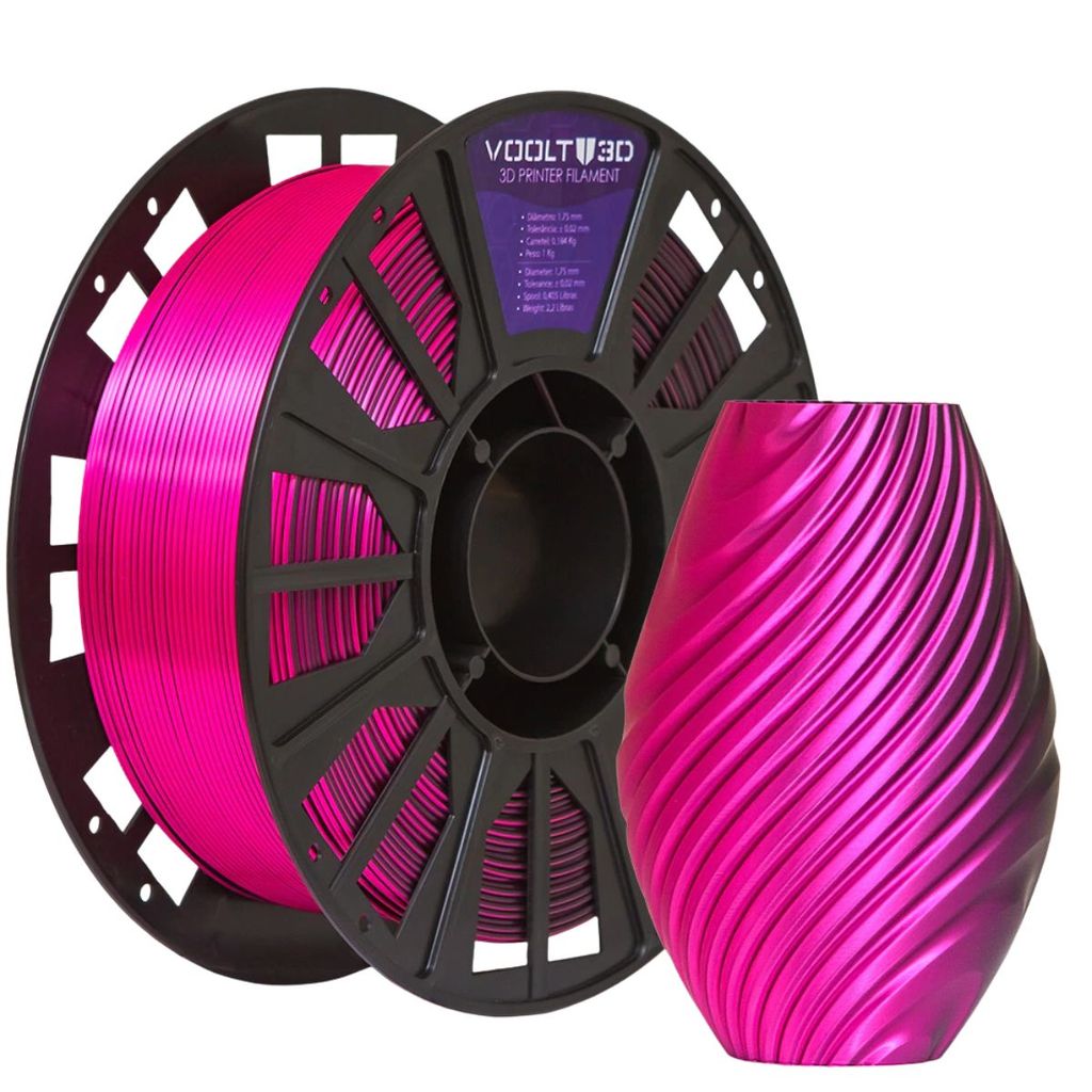 Filamento PLA V-Silk Premium Duo Color Shadow Rosa e Preto 1Kg Voolt3D ...