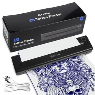 Impressora de Tatuagem Térmica Decalque Portátil Ios Android Bluetooth Windows A4 sem Tinta