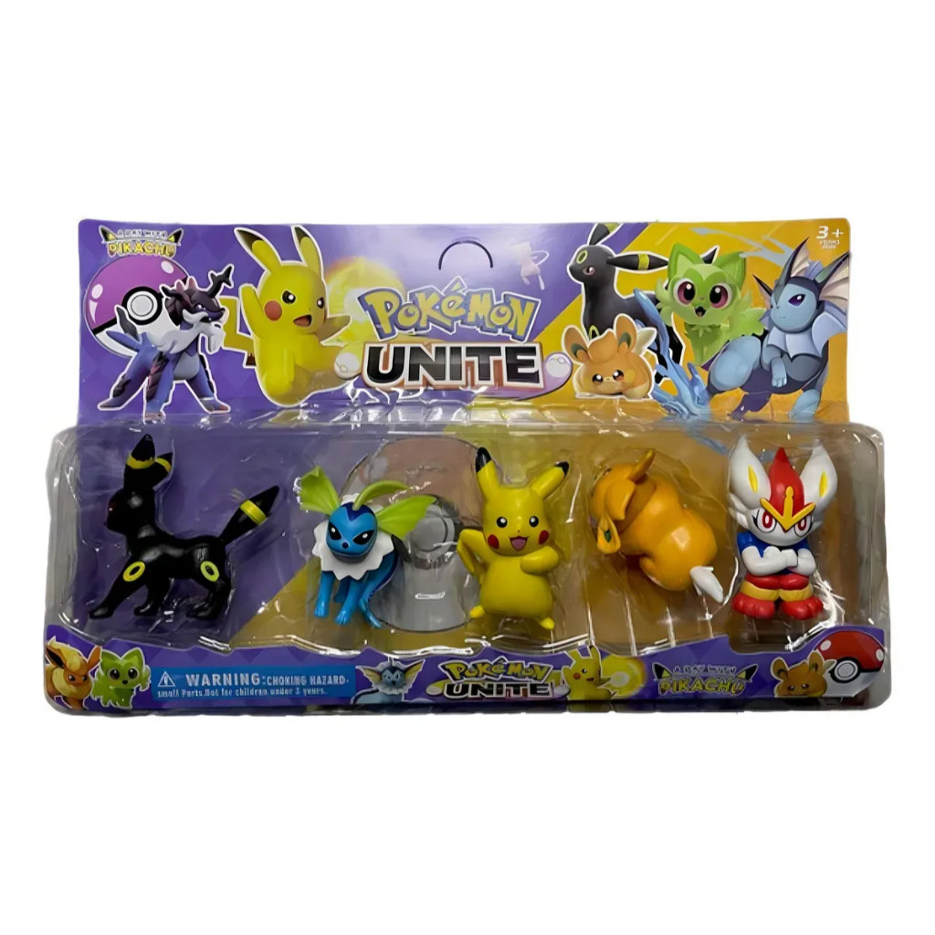 Kit cartela com 5 bonecos Pokemon Unite | Shopee Brasil