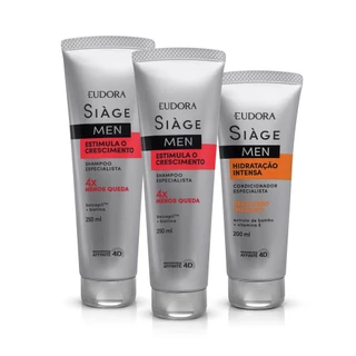 Combo Siàge Men: Shampoo Estimula o Crescimento 2x250ml + Condicionador 200ml em Oferta na Shopee
