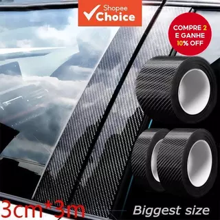 Adesivo De Fibra De Carbono Para Carro , Tira Protetora De Pasta DIY , Filme À Prova D'água Espelho Lateral De Soleira D em Oferta na Shopee