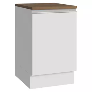 Balcão de Cozinha 50cm 1 Porta Branco Tampo Rustic Glamy Madesa em Oferta na Shopee