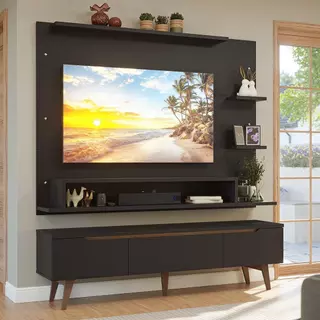 Rack com Painel para TV até 60 Polegadas 180 cm com Pés Reims Madesa em Oferta na Shopee
