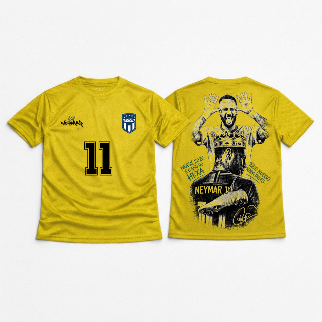 Camiseta Dry Fit  Respirável Brasil Copa 2026 Neymar Jr em Oferta na Shopee