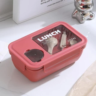 Marmita Lunch Box 1100ml com Divisórias, Tampa Vedada, Porta Talheres, BPA Free, Microondas e Portátil em Oferta na Shopee