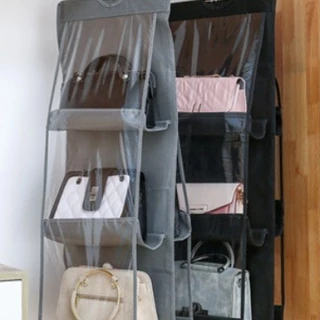 Saco de armazenamento de tecido à prova de poeira, montado na parede, para bolsas, organizador de guarda-roupa e cozinha em Oferta na Shopee