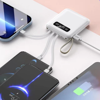 Carregador Portátil 10000mah Com 4 Cabos De Carregamento Rápido LED Banco De Potência Digital DAFUSHOP em Oferta na Shopee