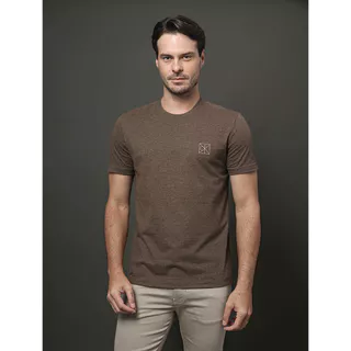 Camiseta Masculina Listrada Calvin Klein - Caqui Medio em Oferta na Shopee