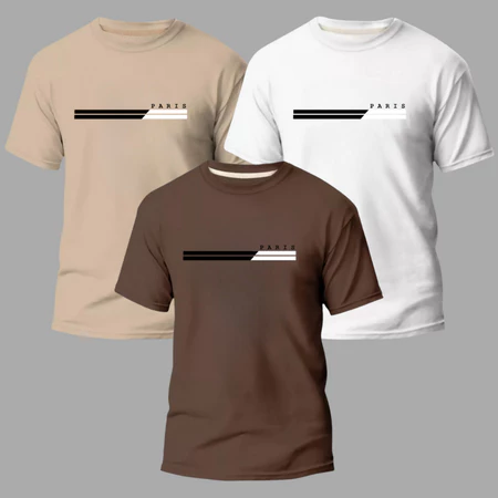 Kit 3 Camisas Masculinas 100 Algodão Premium Conforto Moda Casual Street Paris