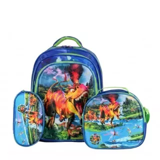 Kit Mochila Escolar Infantil Completo | Resistente e Espaçoso | Dinossauro | Volta Ás Aulas 2026! em Oferta na Shopee