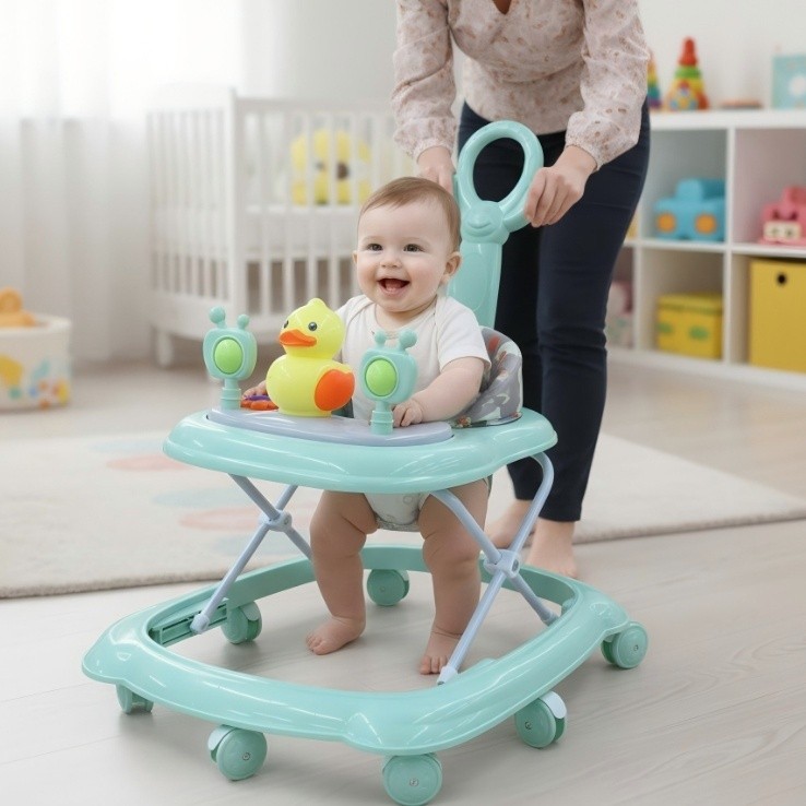 Andador de Bebê com Haste para Empurrar e Bandeja de Atividades ...