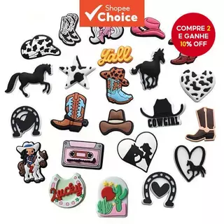Encantos Temáticos De Cowboy Para Tamancos 23/30/42 Peças Acessórios De Sapatos De PVC Sandálias Presentes De Aniversári em Oferta na Shopee