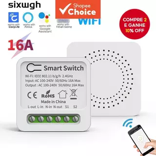 O Interruptor Temporizador WiFi Inteligente Funciona Com Alexa google home voice control em Oferta na Shopee