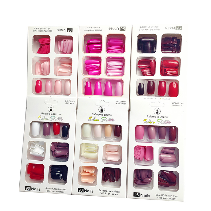 Unhas Postiças Kit 96 Unis Perfeito para Qualquer Ocasião | Shopee Brasil