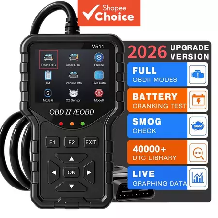 2026 Profissional scanner OBD2, leitor avançado de códigos de falha do motor e ferramenta de reset para veículos Mode