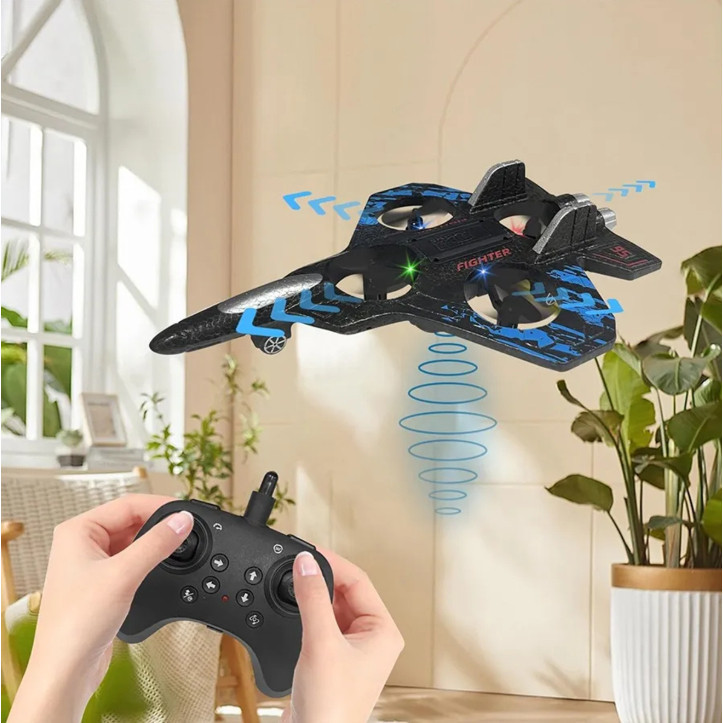 Avião Drone Combat Aircraft Controle Remoto 2.4ghz 4 Motores presente de dia das crianças