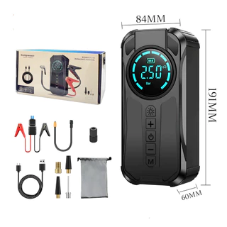 Bomba de Ar Portatil Compressor Inflator Multi-função 4 em 1 PowerBank 8kmah Bateria Calibrador de Carro Auto Pneu em Oferta na Shopee