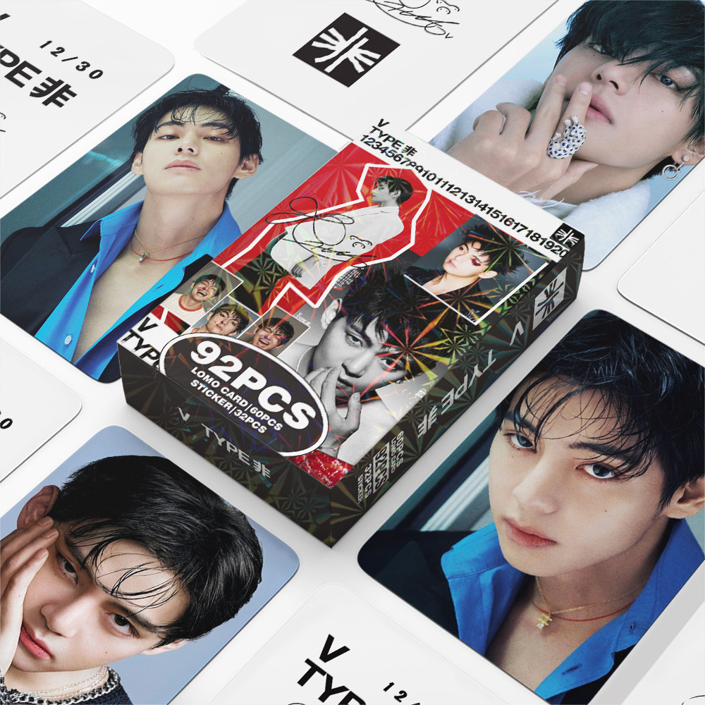BTS V トレカ　PhotoCard BTS V Photocard Lomo Cartão 60pcs + 32pcs Adesivo | Shopee Brasil