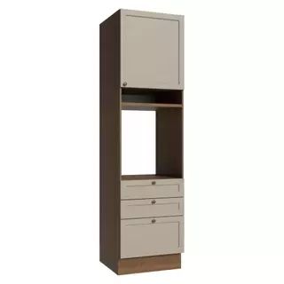 Torre Quente 60 cm 1 Porta 3 Gavetas Rustic/Crema Vik Madesa em Oferta na Shopee