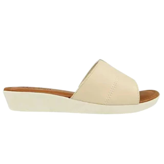 Sandália Confortável em Couro legítimo USAFLEX - Couro Vanilla Bordado em Oferta na Shopee