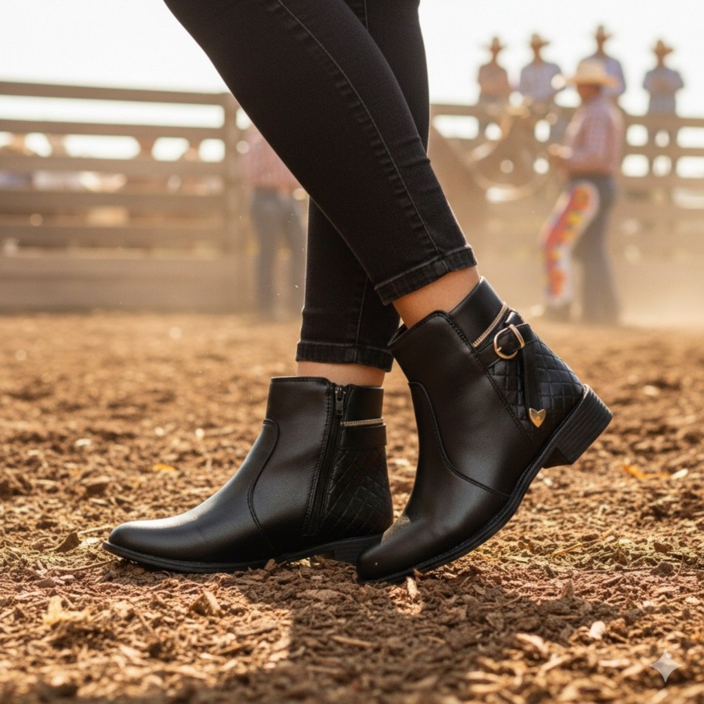 Bota Feminina Estilo Country Para Rodeio Festa Junina São João ...
