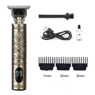Máquina de Cortar Cabelo Barba Profissional C/Led Display Barbeador Cortador Aparador Elétrico Homem