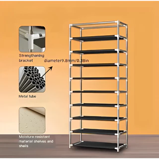 Sapateira Vertical Luxo Inox 27 pares 9 Prateleiras em Oferta na Shopee