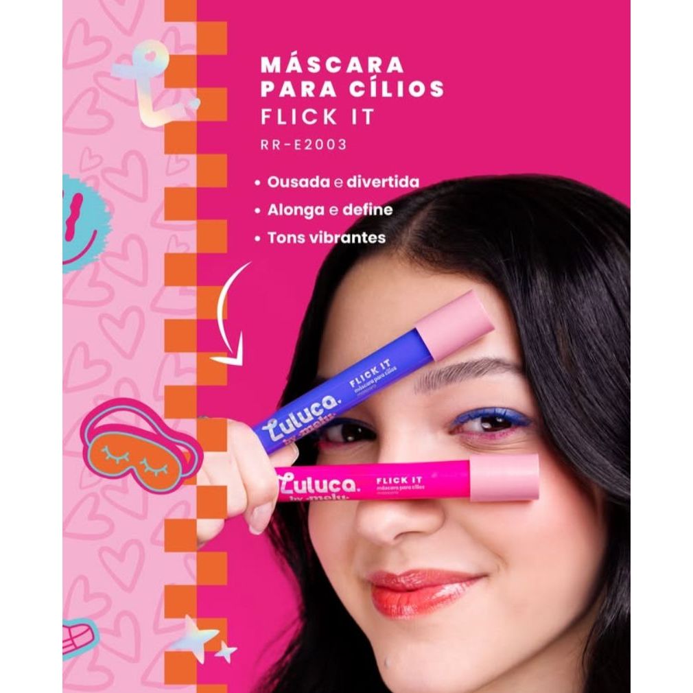 Luluca By Melu Mascara Azul/Rosa Flick It Kit c/2 RRE2003 | Shopee