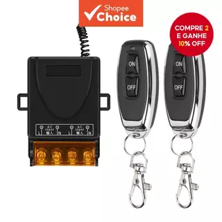AC 110V 220V RF 433 MHz Transmissor 30A Relé 1CH Controlador de Receptor e Controle Remoto Sem Fio 2 Botões 433 MHz em Oferta na Shopee